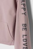 Дитяча кофта United Colors of Benetton колір фіолетовий з капюшоном з принтом Дитяча кофта United Colors of Benetton колір фіолетовий з капюшоном з принтом