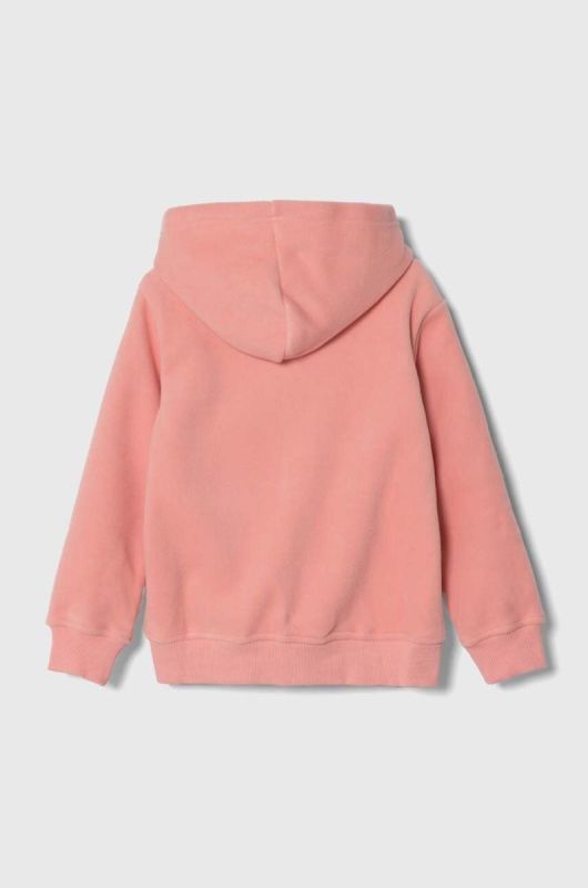 Дитяча кофта United Colors of Benetton колір рожевий з капюшоном однотонна (3473413) фото 2