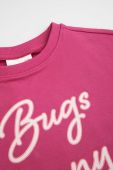 Дитяча кофта Coccodrillo x Looney Tunes колір рожевий з капюшоном з принтом