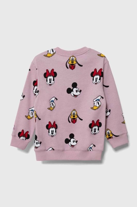 Дитяча бавовняна кофта United Colors of Benetton x Disney колір рожевий візерунок фото 2