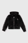 Дитяча кофта Guess колір чорний з капюшоном з аплікацією (3601233)