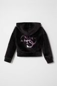 Дитяча кофта Guess колір чорний з капюшоном з аплікацією (3601233)