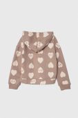 Дитяча кофта Guess колір коричневий з капюшоном візерунок (3605425)