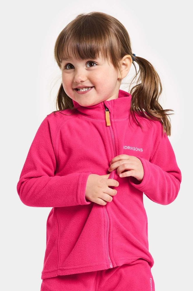 Дитяча кофта Didriksons MONTE KIDS FULLZIP колір рожевий однотонна (3604397)