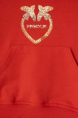 Дитяча кофта Pinko Up колір червоний з капюшоном з аплікацією (3545858)