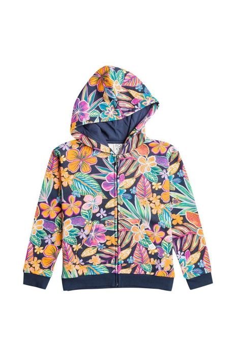 Дитяча кофта Roxy HEART BEATS OTLR з капюшоном візерунок колір барвистий Дитяча кофта Roxy HEART BEATS OTLR з капюшоном візерунок колір барвистий