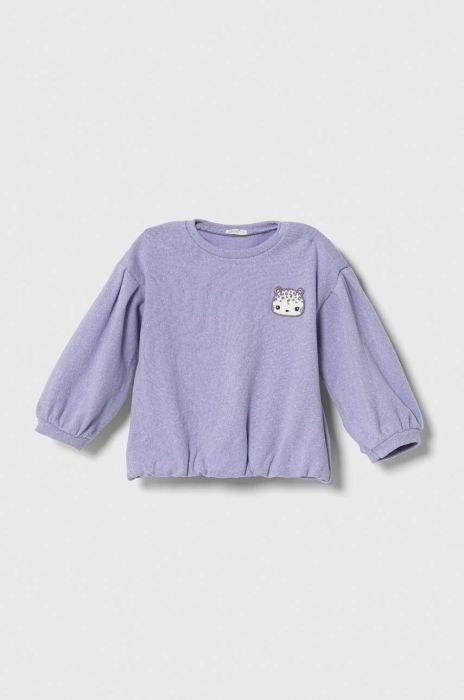 Кофта United Colors of Benetton колір фіолетовий з аплікацією