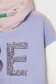 Дитяча кофта United Colors of Benetton колір фіолетовий з капюшоном візерунок (3647784)