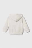 Дитяча кофта United Colors of Benetton колір білий з капюшоном з аплікацією