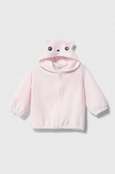 Кофта для немовлят United Colors of Benetton колір рожевий з капюшоном однотонна (3601286) Кофта для немовлят United Colors of Benetton колір рожевий з капюшоном однотонна (3601286)