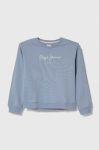 Дитяча бавовняна кофта Pepe Jeans з принтом колір блакитний