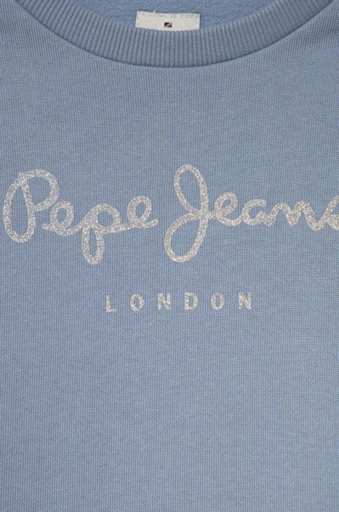 Дитяча бавовняна кофта Pepe Jeans з принтом колір блакитний фото 3