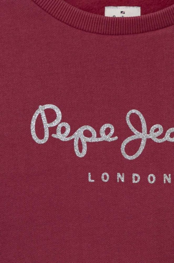 Дитяча бавовняна кофта Pepe Jeans колір бордовий з принтом (3450005) фото 3