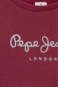 Дитяча бавовняна кофта Pepe Jeans колір бордовий з принтом (3450005)