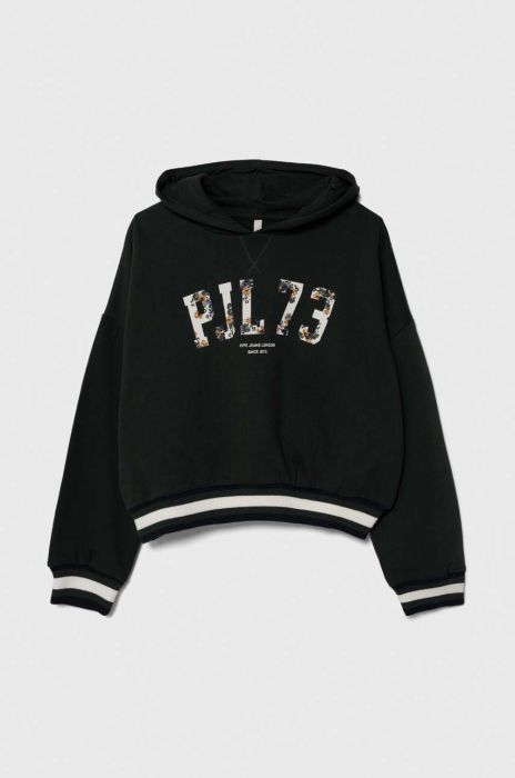 Дитяча бавовняна кофта Pepe Jeans колір зелений з капюшоном з принтом (3492325)