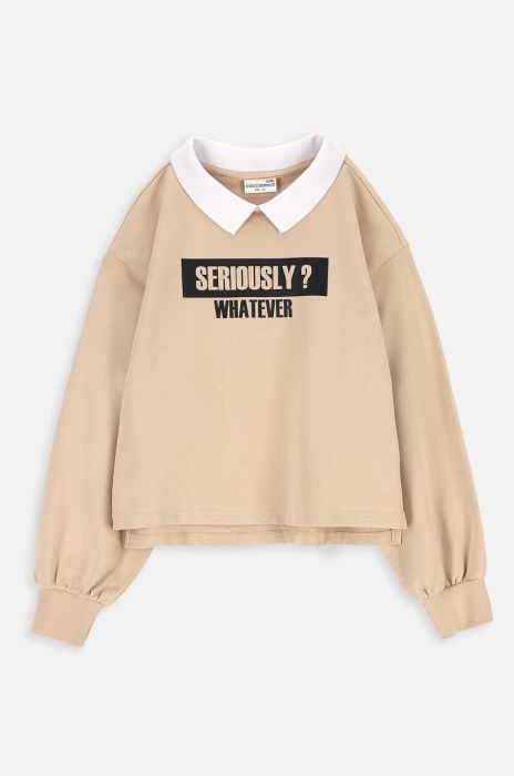 Дитяча кофта Coccodrillo колір бежевий з принтом (3470262)
