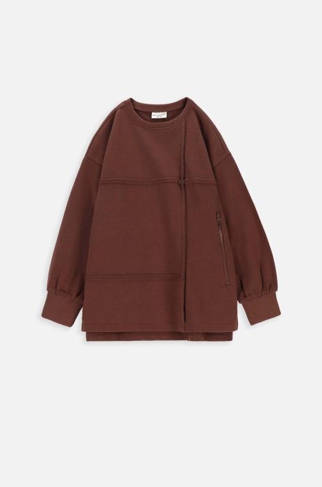 Дитяча бавовняна кофта Coccodrillo колір коричневий однотонна (3634299)