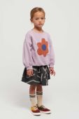 Дитяча бавовняна кофта Bobo Choses колір фіолетовий з принтом