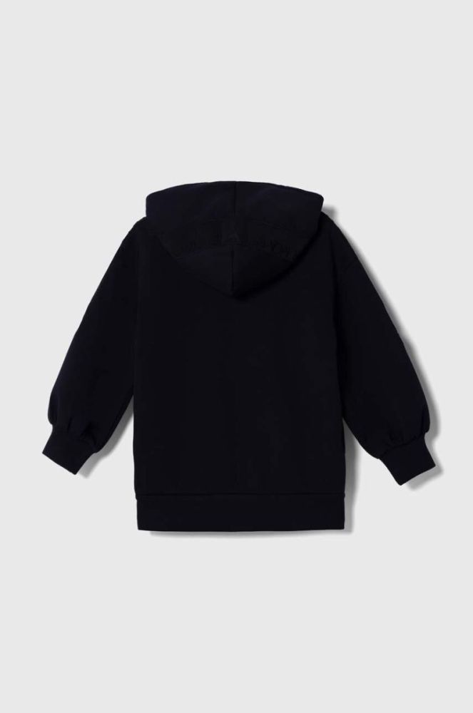 Дитяча кофта Emporio Armani колір синій з капюшоном з аплікацією (3514896) фото 2