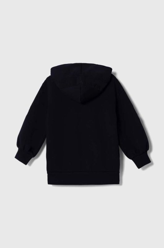 Дитяча кофта Emporio Armani колір синій з капюшоном з аплікацією (3514896) фото 2