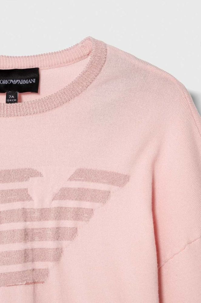 Дитячий светр Emporio Armani колір рожевий легкий фото 3