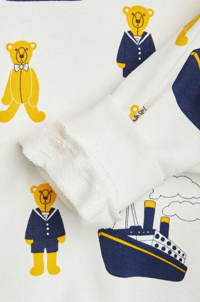Дитяча бавовняна кофта Mini Rodini колір білий візерунок (3268721) фото 4