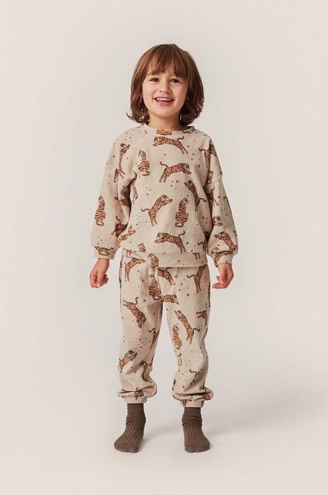 Дитяча бавовняна кофта Konges Sl?jd колір бежевий візерунок (3590779)