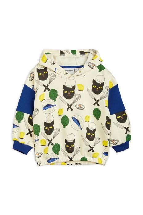 Дитяча бавовняна кофта Mini Rodini з капюшоном візерунок колір барвистий