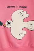 Дитяча бавовняна кофта Mini Rodini Mini Rodini x Wrangler колір рожевий з принтом