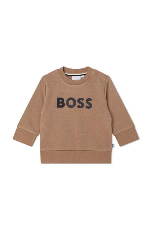 Дитяча кофта BOSS колір бежевий з принтом (3445388)