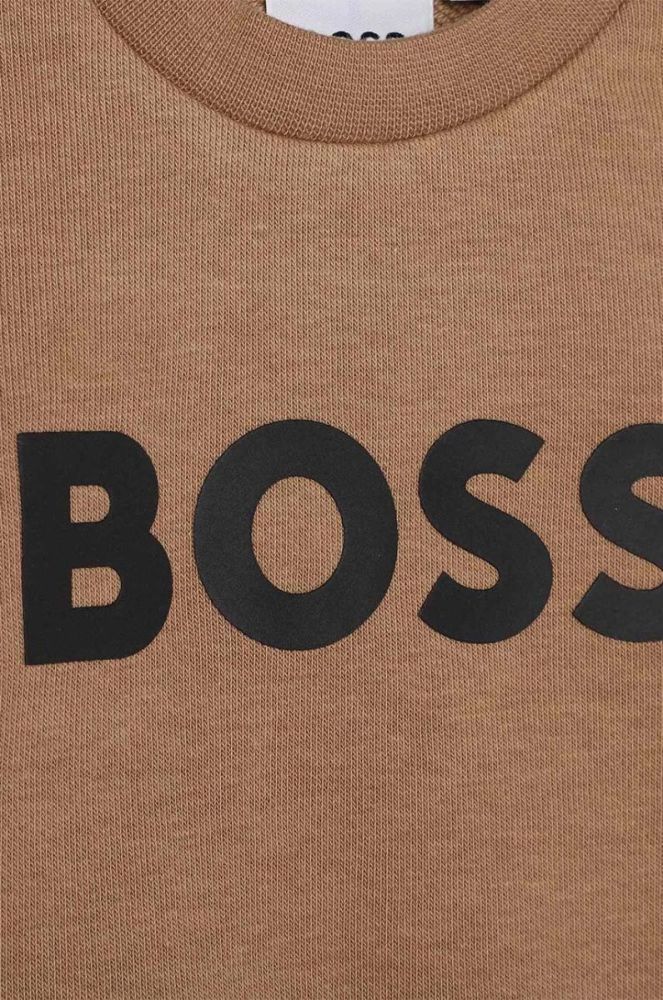 Дитяча кофта BOSS колір бежевий з принтом (3445388) фото 3
