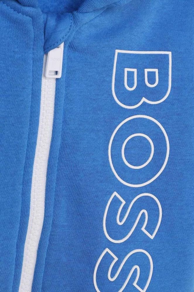 Кофта для немовлят BOSS колір синій з капюшоном з принтом (3549962) фото 3