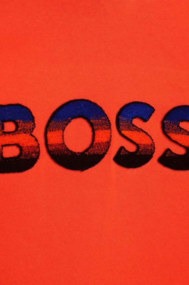 Дитяча кофта BOSS колір червоний з капюшоном з принтом (3557575) фото 3