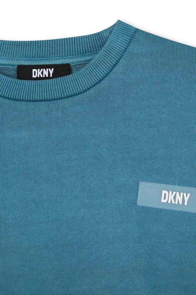Дитяча бавовняна кофта Dkny колір зелений візерунок фото 3