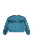 Дитяча бавовняна кофта Dkny колір зелений з принтом