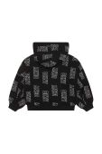 Дитяча бавовняна кофта Dkny колір чорний з капюшоном візерунок (3445455)