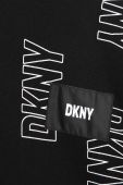 Дитяча бавовняна кофта Dkny колір чорний з капюшоном візерунок (3445455)