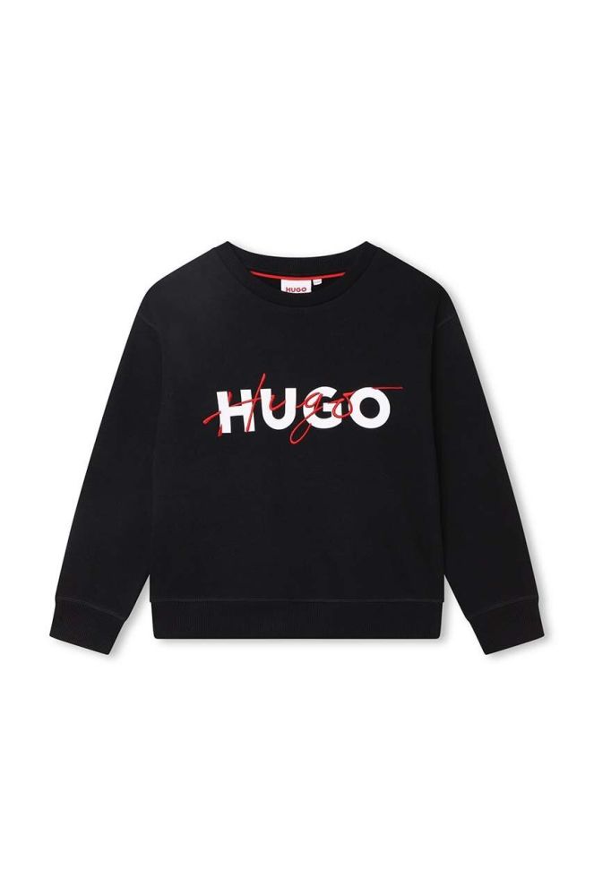 Дитяча кофта HUGO колір чорний з принтом (3545877)