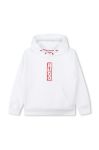 Дитяча кофта HUGO колір білий з капюшоном з принтом (3453602)