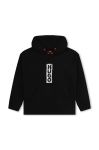 Дитяча кофта HUGO колір чорний з капюшоном з принтом (3453608)