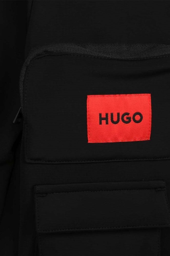 Дитяча кофта HUGO колір чорний з капюшоном з аплікацією (3511331) фото 4