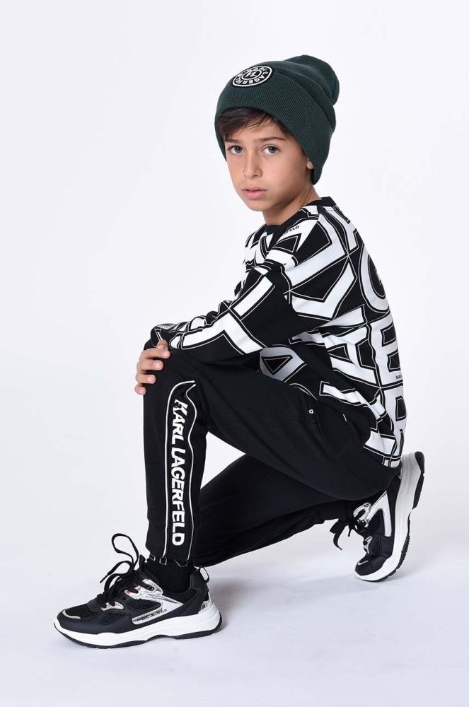 Дитяча кофта Karl Lagerfeld колір чорний візерунок (3453638)