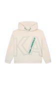 Дитяча кофта Karl Lagerfeld колір бежевий з капюшоном з принтом (3453655)