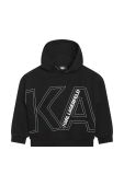 Дитяча кофта Karl Lagerfeld колір чорний з капюшоном з принтом (3453653)