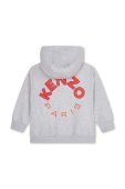 Дитяча кофта Kenzo Kids колір сірий з капюшоном з аплікацією (3449933)