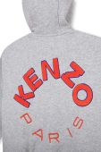 Дитяча кофта Kenzo Kids колір сірий з капюшоном з аплікацією (3453684)
