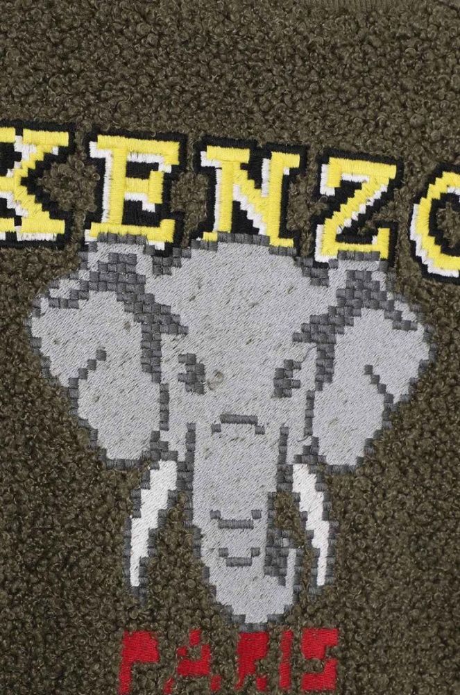 Дитяча кофта Kenzo Kids колір зелений з аплікацією (3441554) фото 3