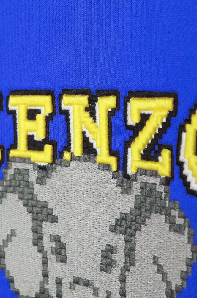 Дитяча бавовняна кофта Kenzo Kids колір синій з принтом (3453698) фото 3