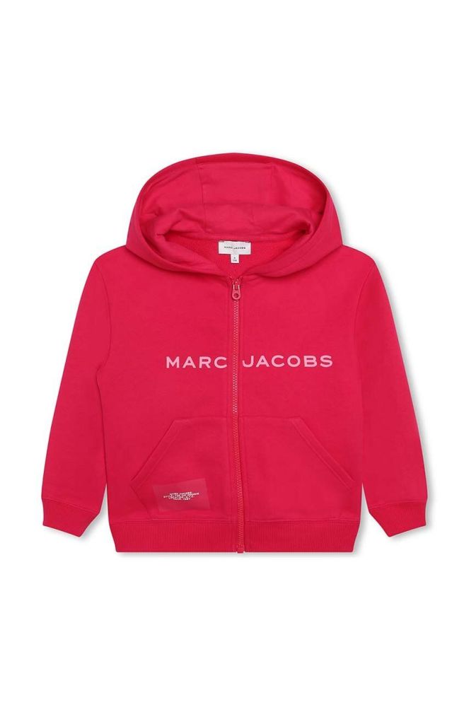 Дитяча кофта Marc Jacobs колір червоний з капюшоном з принтом (3453727)