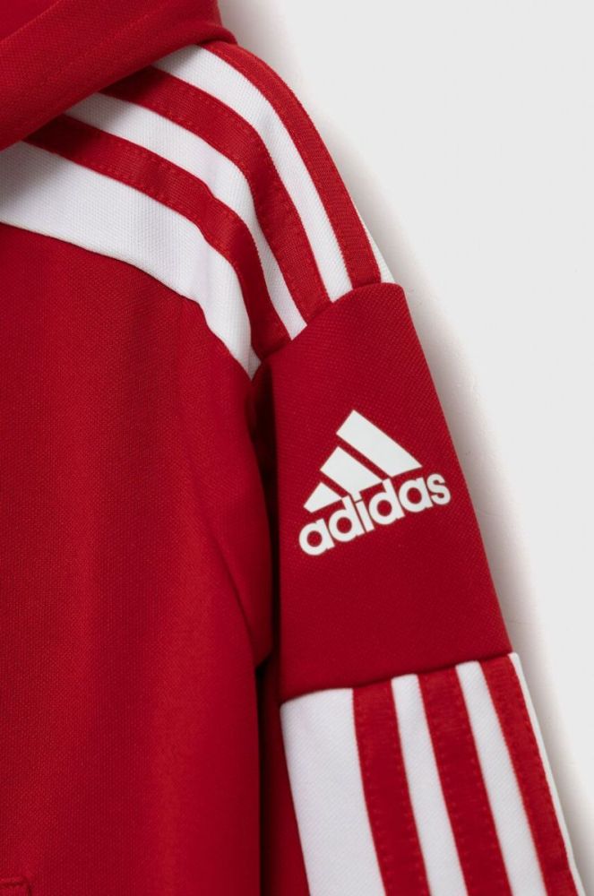 Дитяча кофта adidas Performance колір червоний з капюшоном візерунок фото 3